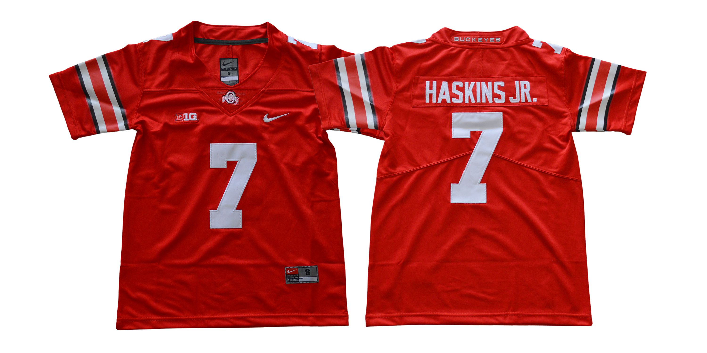 Youth Ohio State Buckeyes #7 Haskins jr Diamond Red Nike NCAA Jerseys